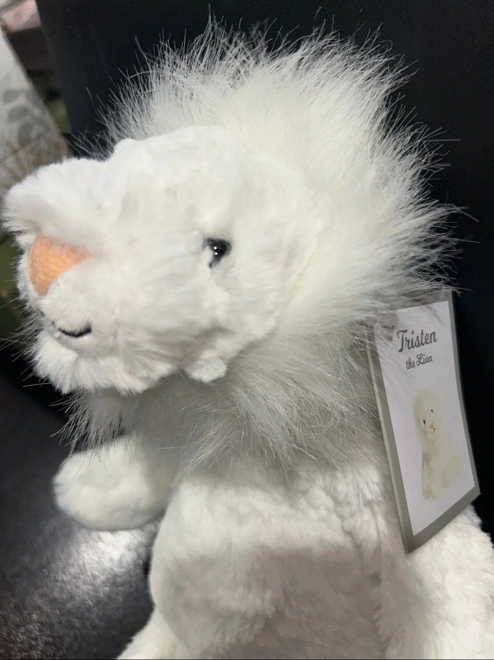 Like new! Aurora Tristen white lion plush